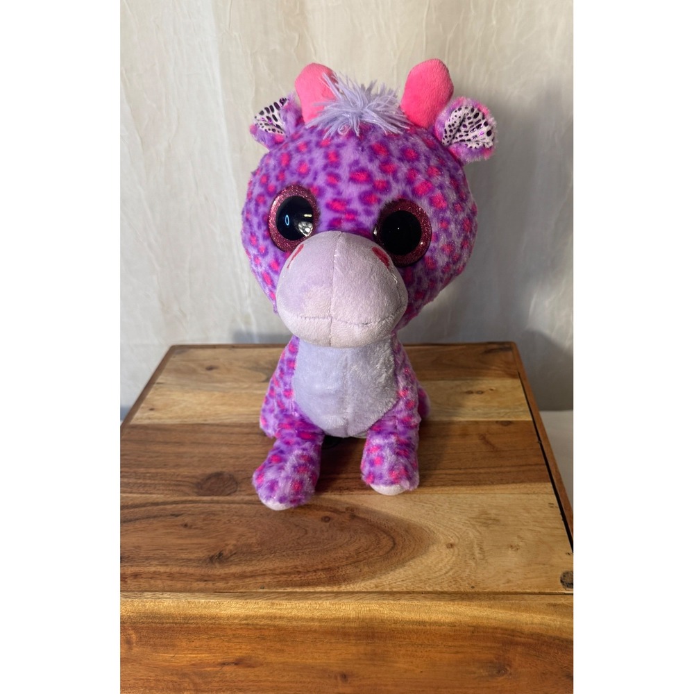 Best Made Toys Giraffe Plush Kids Purple Pink Leopard Print Big Glitter Eyes